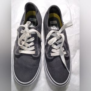 Vans Gray and White Canvas Sneakers Low-Top